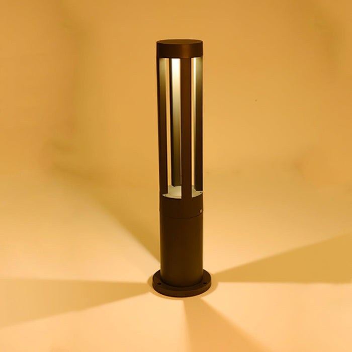 Black Cylindrical Garden Outdoor Light-DWHOME