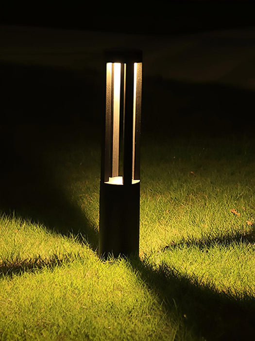 Black Cylindrical Garden Outdoor Light-DWHOME