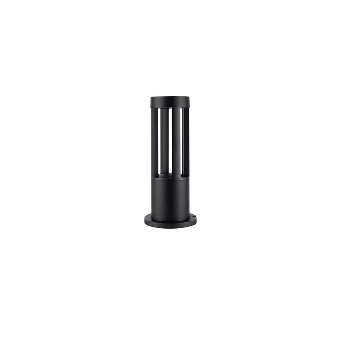 Black Cylindrical Solar Outdoor Post Light-DWHOME