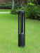 Black Cylindrical Solar Outdoor Post Light-DWHOME