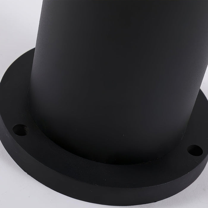 Black Cylindrical Solar Outdoor Post Light-DWHOME