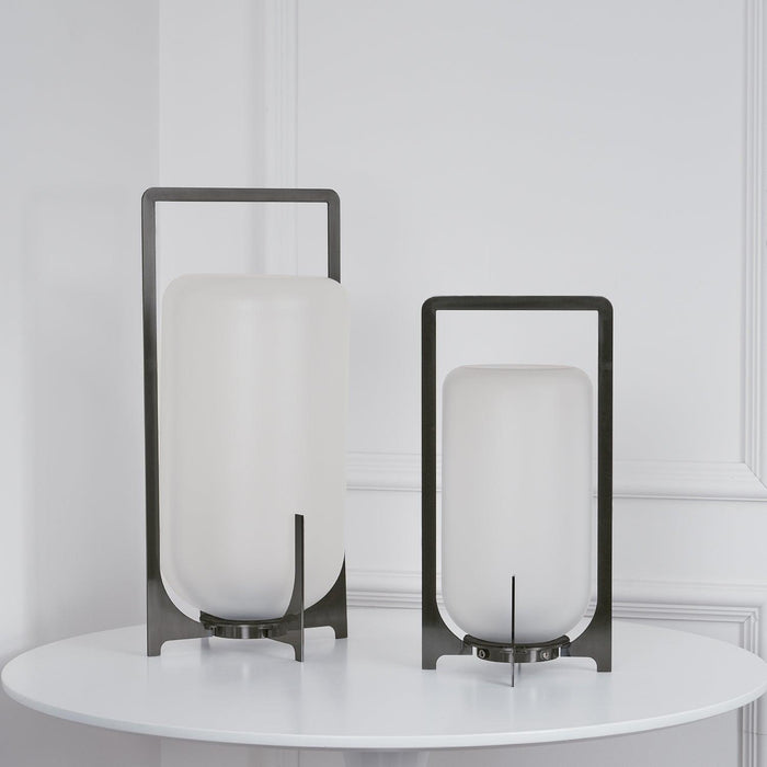 Steel Twilight Lantern Table Light-DWHOME