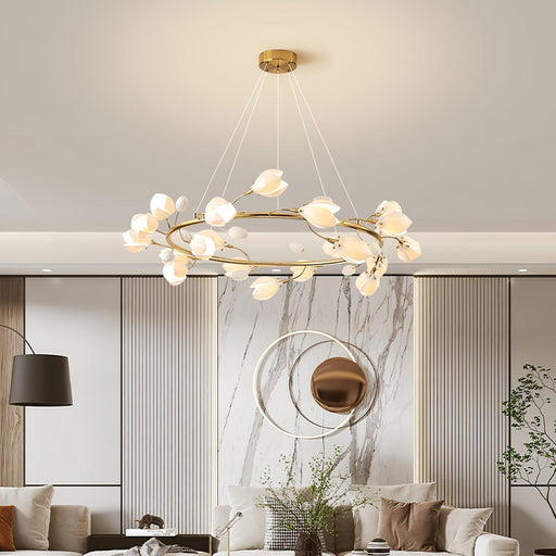 Porcelain Magnolia Chandelier-DWHOME