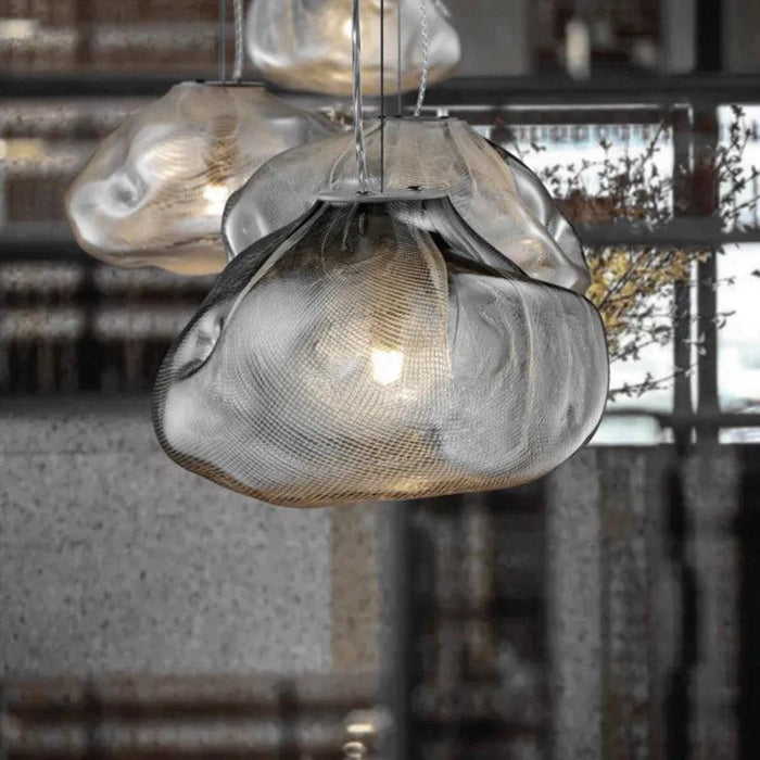 Blown Glass Mesh Pendant Light - DWHOME