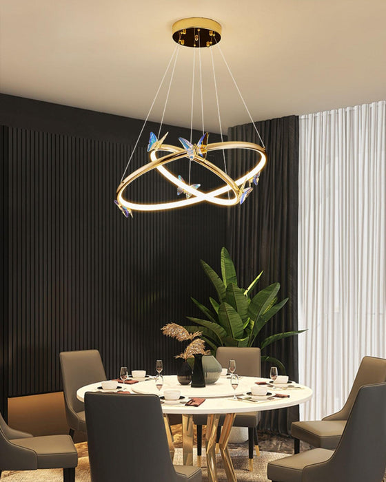 Blue Butterfly Chandelier-DWHOME