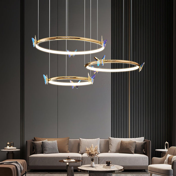 Blue Butterfly Chandelier-DWHOME