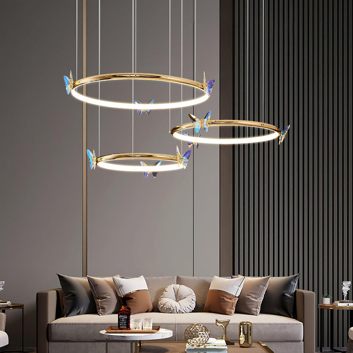 Blue Butterfly Chandelier-DWHOME