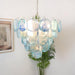 Chandelier Disque Murano Bleu-DWHOME