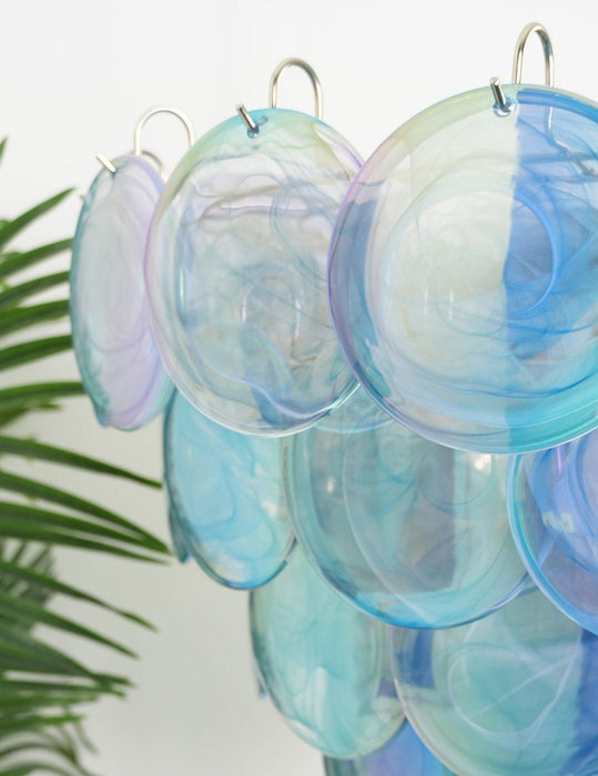 Chandelier Disque Murano Bleu-DWHOME