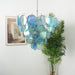Chandelier Disque Murano Bleu-DWHOME