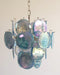 Blue Murano Disc Glass Chandelier-DWHOME