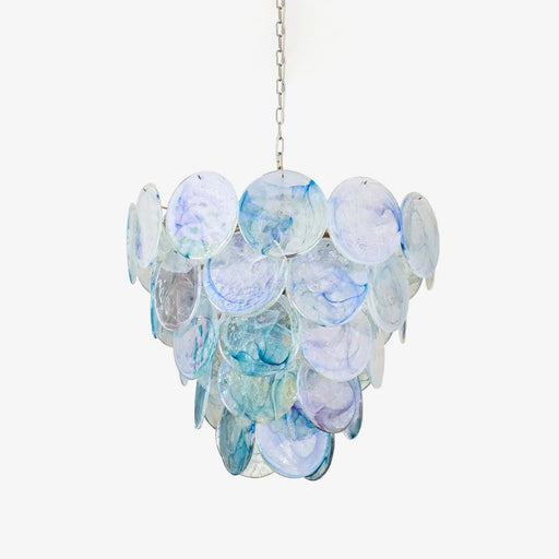 Blue Murano Iridescent Disc Chandelier - DWHOME