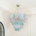 Blue Murano Iridescent Disc Chandelier - DWHOME