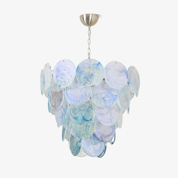 Blue Murano Iridescent Disc Chandelier - DWHOME