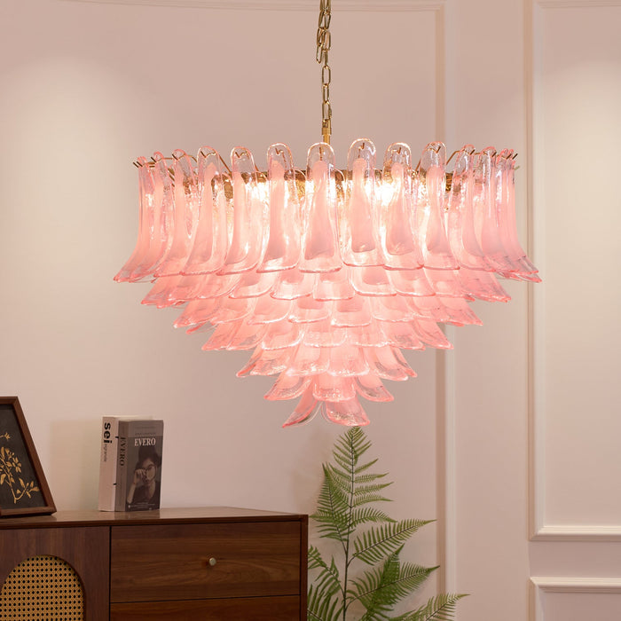 Blush Pink Glass Murano Chandelier-DWHOME