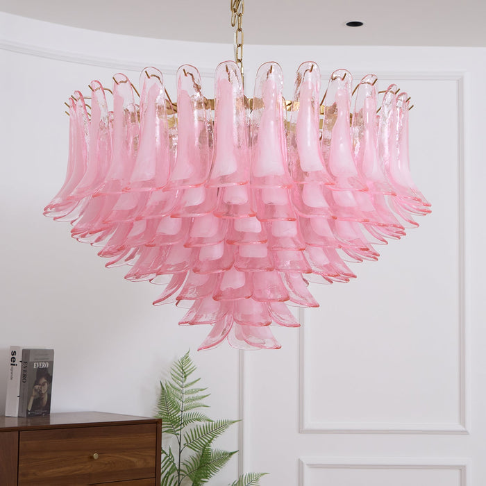 Blush Pink Glass Murano Chandelier-DWHOME