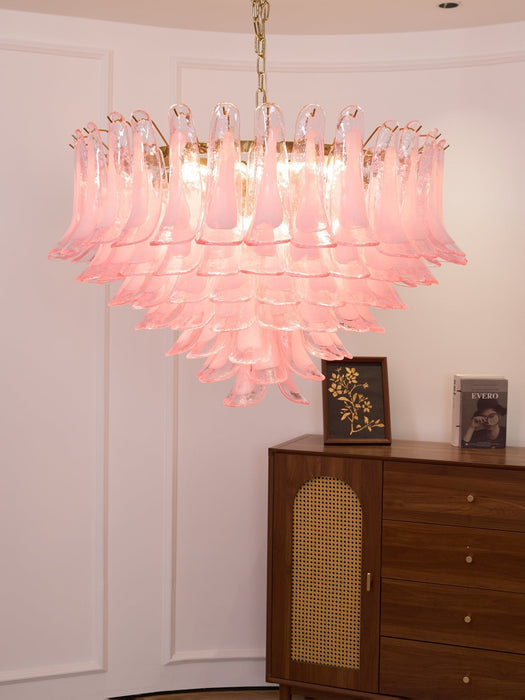 Blush Pink Glass Murano Chandelier-DWHOME