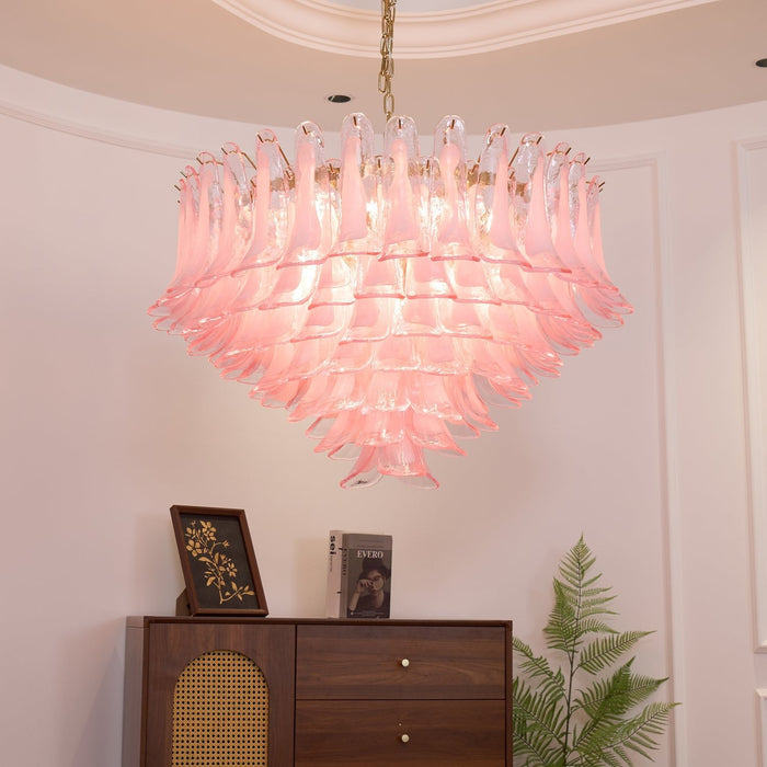 Blush Pink Glass Murano Chandelier-DWHOME
