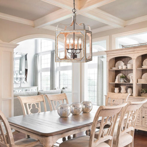 Boho Rustic Cube Chandelier-DWHOME
