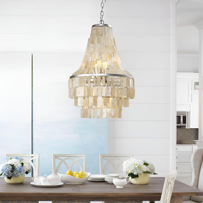 Boho Shell Tiered Chandelier-DWHOME