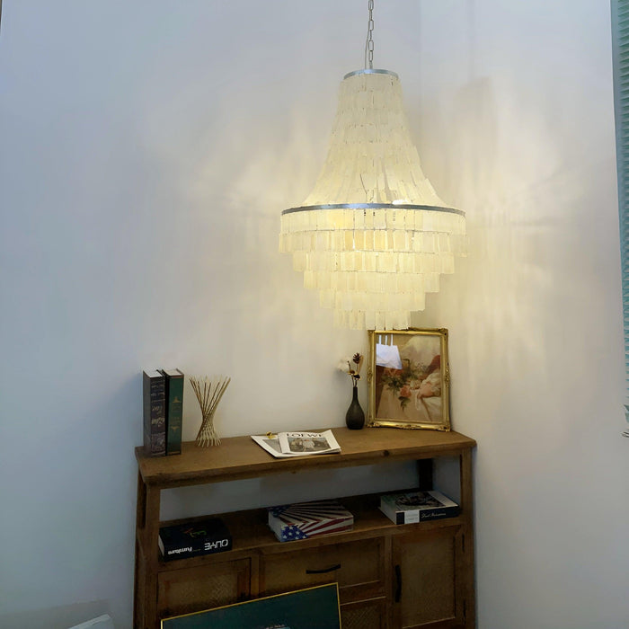 Boho Shell Tiered Chandelier-DWHOME