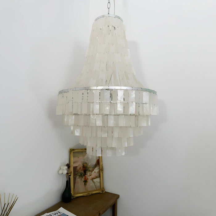 Boho Shell Tiered Chandelier-DWHOME