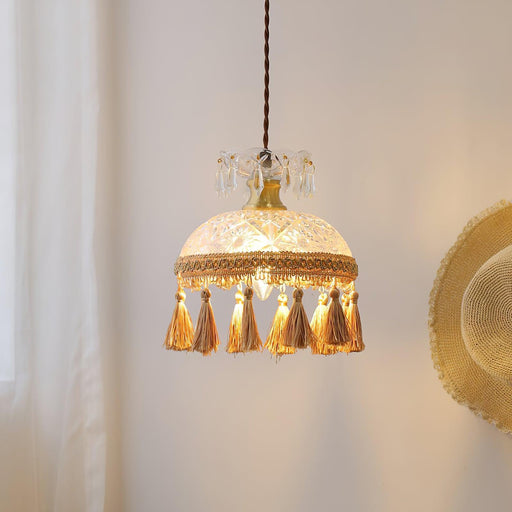Bowl Tassel Pendant Light-DWHOME