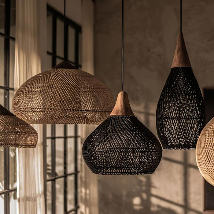 Braided Rattan Pendant Lamp-DWHOME