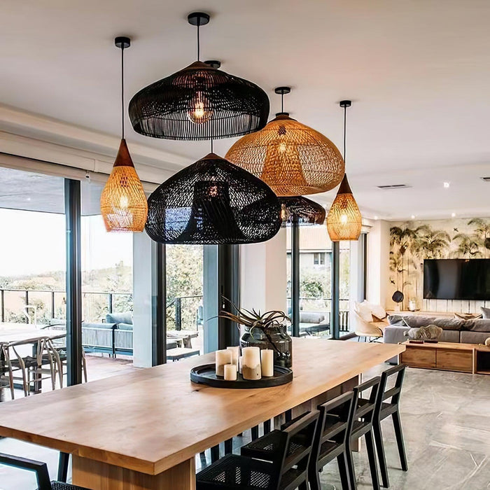 Braided Rattan Pendant Lamp-DWHOME