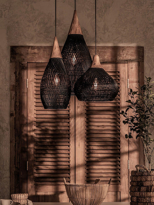 Braided Rattan Pendant Lamp-DWHOME