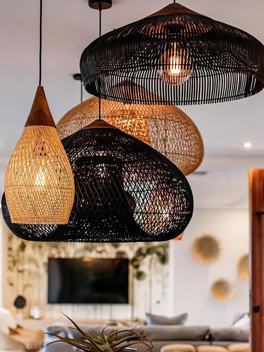 Braided Rattan Pendant Lamp-DWHOME