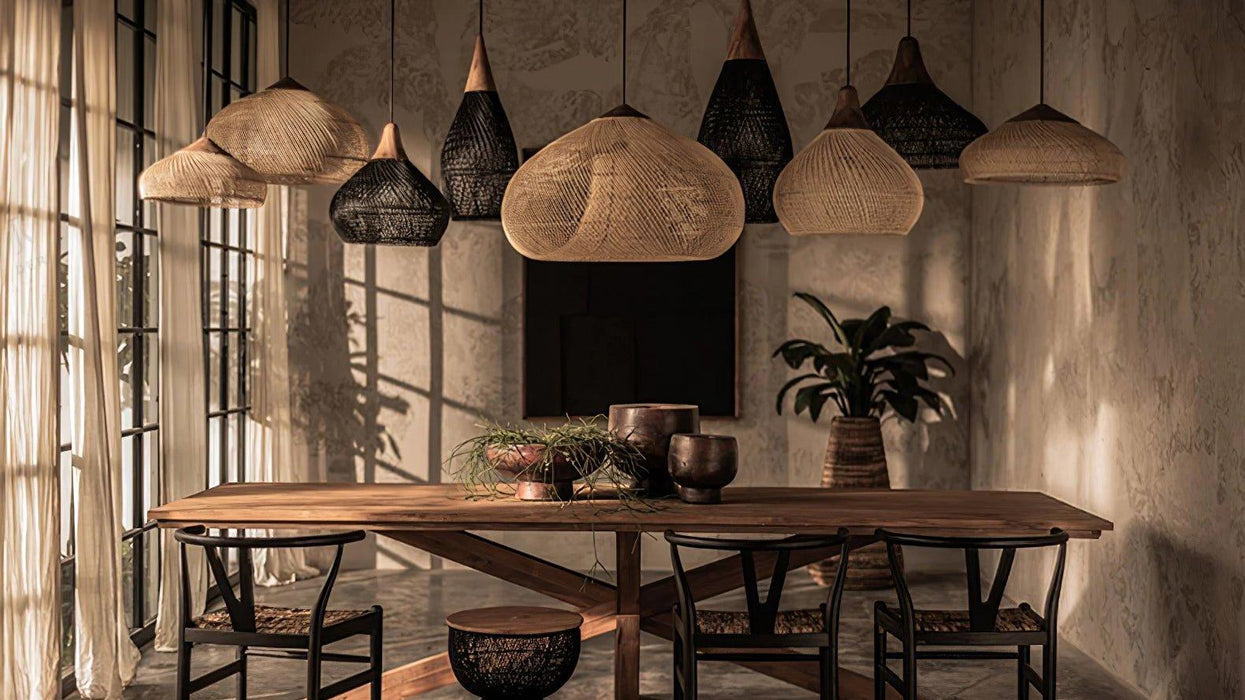 Braided Rattan Pendant Lamp-DWHOME