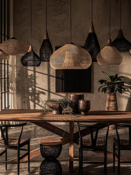 Braided Rattan Pendant Lamp-DWHOME