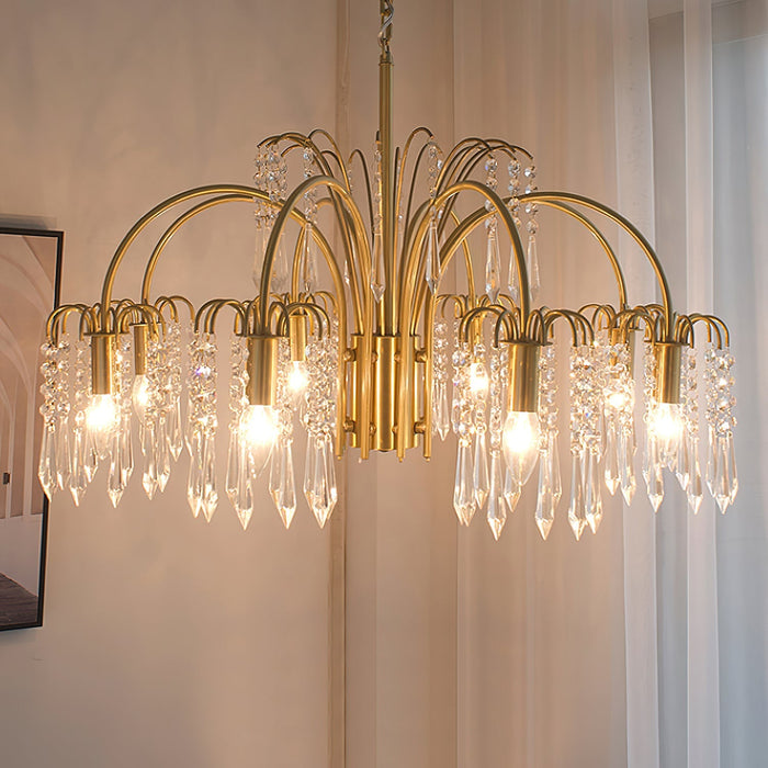 Brass Candle Crystal Chandelier-DWHOME
