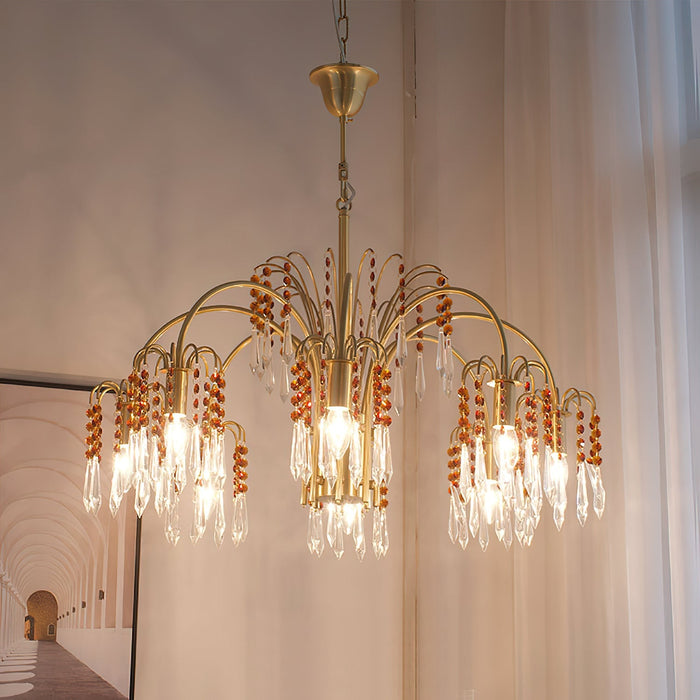 Brass Candle Crystal Chandelier-DWHOME
