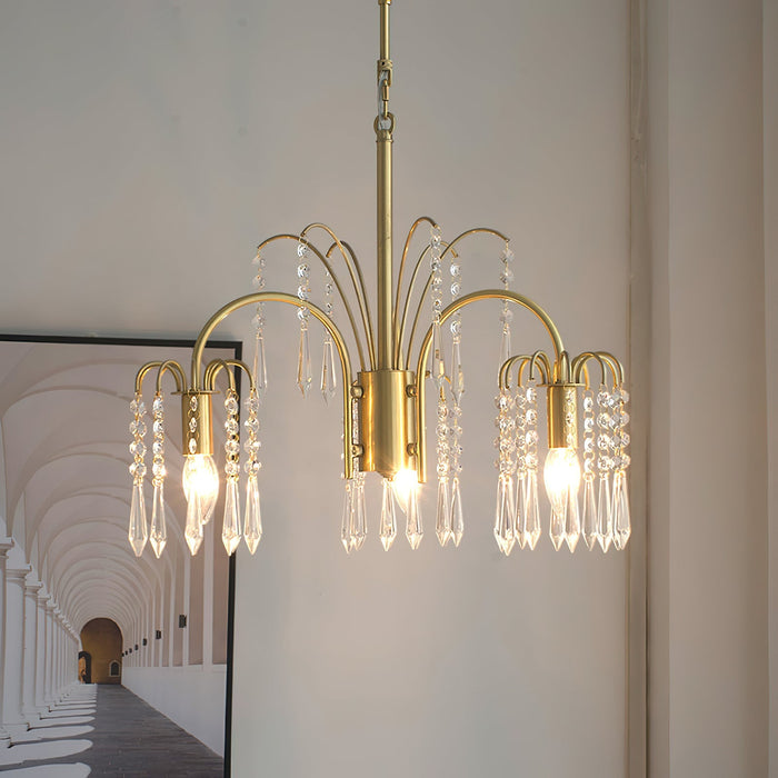 Brass Candle Crystal Chandelier-DWHOME