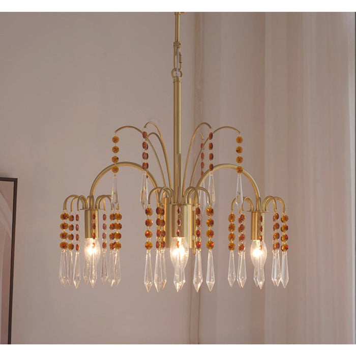 Brass Candle Crystal Chandelier-DWHOME