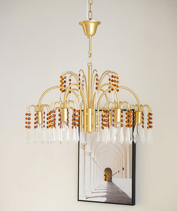 Brass Candle Crystal Chandelier-DWHOME
