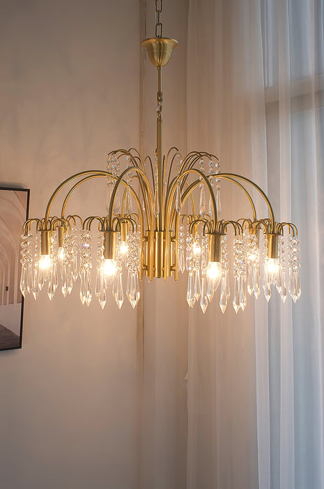 Brass Candle Crystal Chandelier-DWHOME