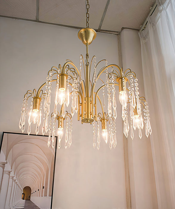 Brass Candle Crystal Chandelier-DWHOME