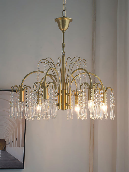 Brass Candle Crystal Chandelier-DWHOME