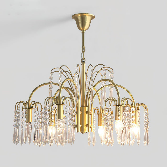 Brass Candle Crystal Chandelier-DWHOME