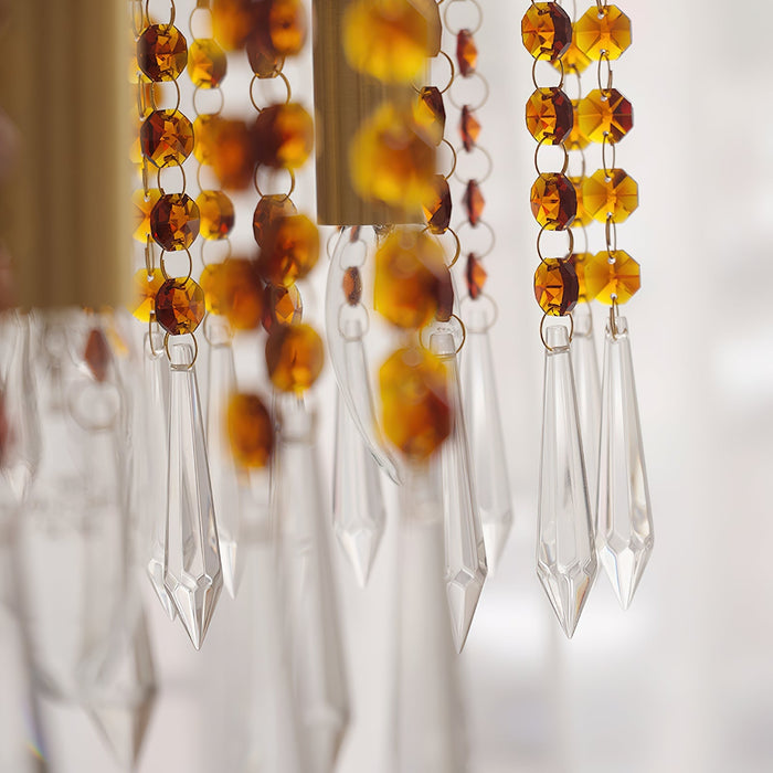 Brass Candle Crystal Chandelier-DWHOME