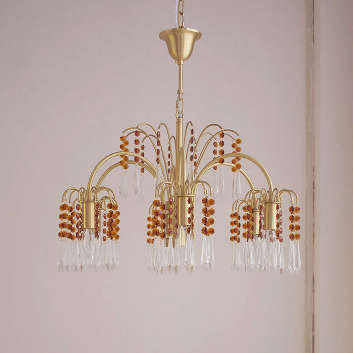 Brass Candle Crystal Chandelier-DWHOME