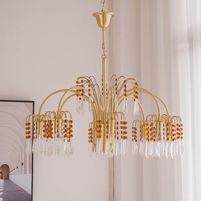 Brass Candle Crystal Chandelier-DWHOME