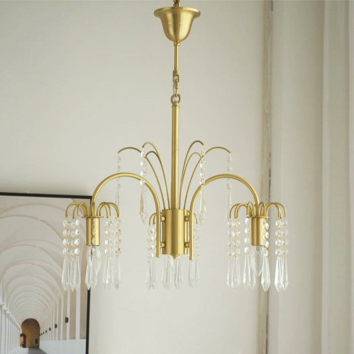 Brass Candle Crystal Chandelier-DWHOME