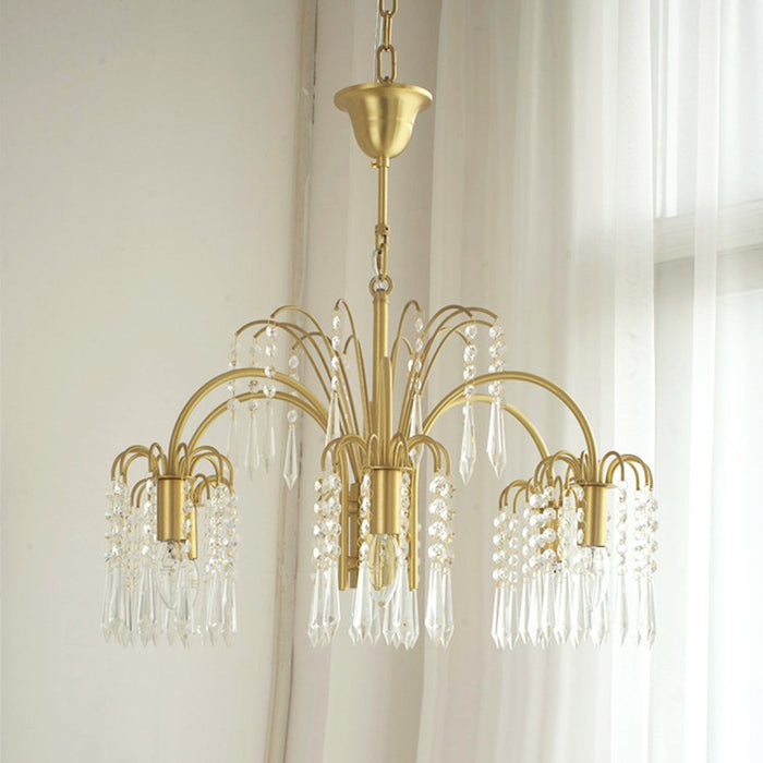 Brass Candle Crystal Chandelier-DWHOME
