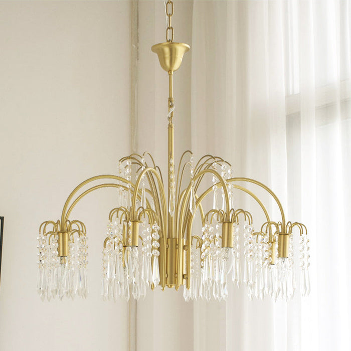 Brass Candle Crystal Chandelier-DWHOME