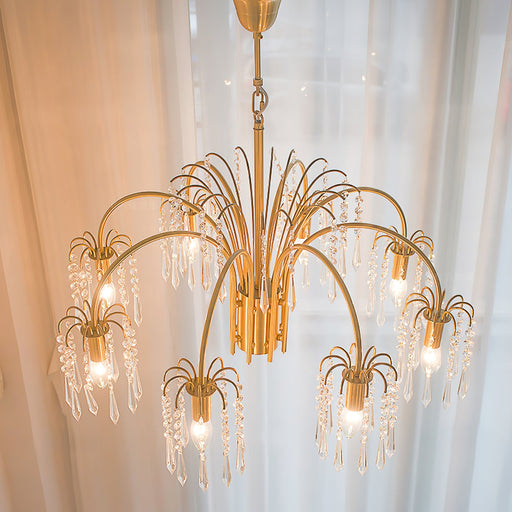 Brass Candle Crystal Chandelier-DWHOME
