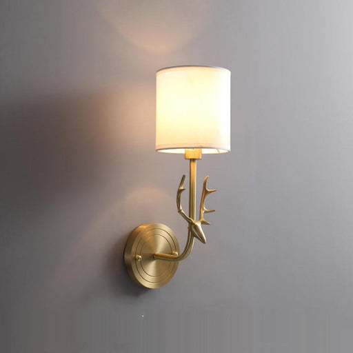 Brass Deer Head Wall Light-DWHOME